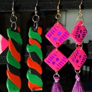 Bold pairs of earrings